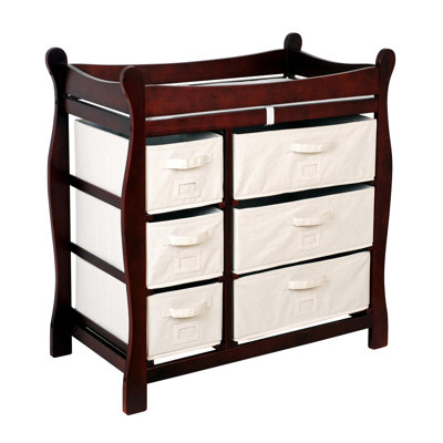 Badger Basket Sleigh Style Baby Changing Table with 6 Baskets 02410