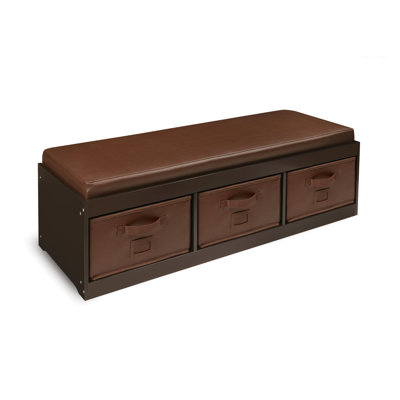 Badger Basket Kid’s Storage Bench with Cushion and Three Bins 90900
