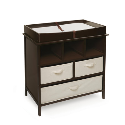 Badger Basket Estate Baby Changing Table with 3 Baskets Changing Table