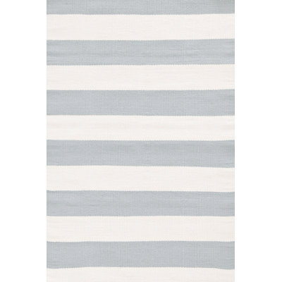 Dash and Albert Rugs Blue & Ivory Striped Indoor/Outdoor Area Rug RDB197 XX