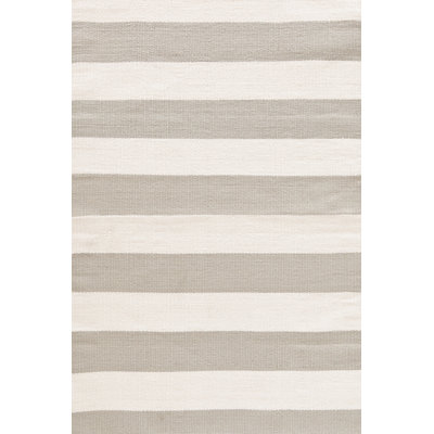 Dash and Albert Rugs Catamaran Ivory & Taupe Striped Indoor/Outdoor Area Rug RDB199 XX