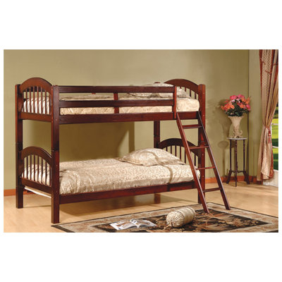 InRoom Designs Twin Arched Bunk Bed with Built-In Ladder B125C B125H