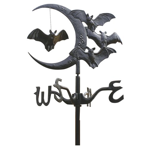 Design Toscano Moon and Bats Crescent Moon Vampire Bats Weathervane