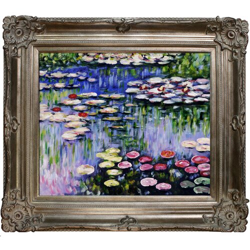 Monet Water Lilies Hand Painted Oil on Canvas Wall Art by Tori Home