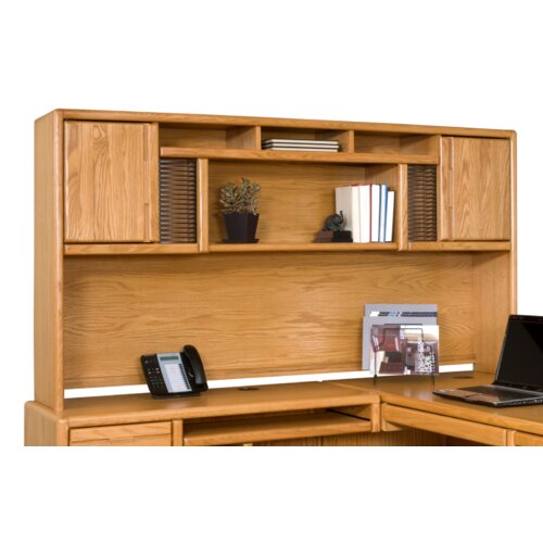 Contemporary Medium Oak Deluxe Hutch by Martin Home Furnishings