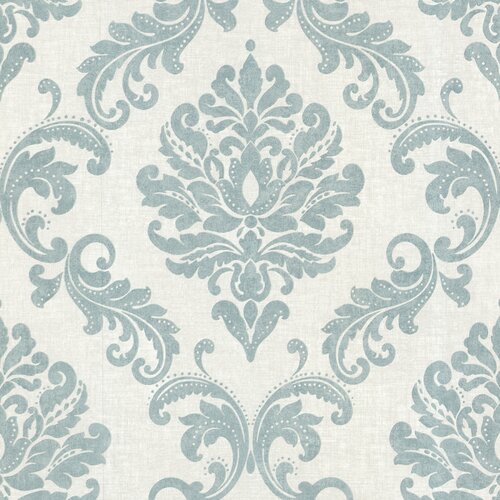 Zinc Sebastion Damask Wallpaper Sample by Brewster Home Fashions