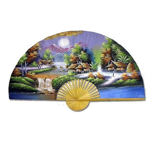 Oriental Furniture Breathtaking Village Oriental Fan Wall Décor