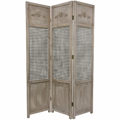 Oriental Furniture 71.5 x 50.25 Open Mesh 3 Panel Room Divider