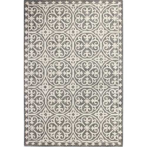 Ferms Wheel Hand Tufted Grey Area Rug by Bashian Rugs