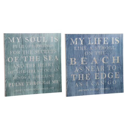 Evergreen Enterprises, Inc 2 Piece Stroll on the Beach Wooden Wall