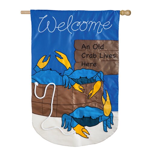 An Old Crab Live Here Two Sided Garden Flag by Evergreen Enterprises