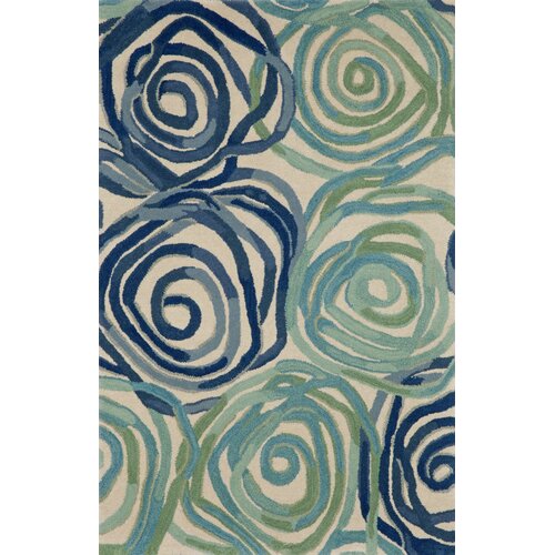 Liora Manne Tivoli Rambling Rose Playa Blue Area Rug