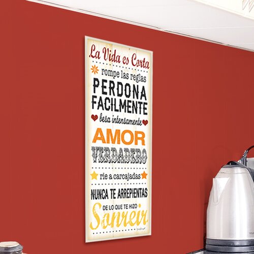 Stupell Industries La Vida Es Corta Life is Short Typography Wall