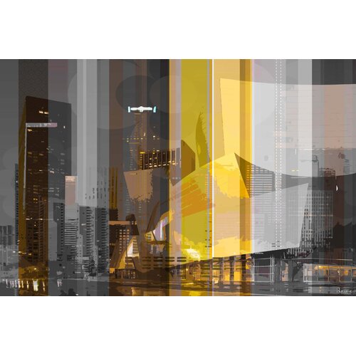 Down Town Graphic Art on Premium Wrapped Canvas by ParvezTaj