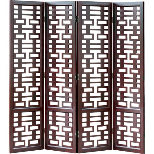 72 x 78 Double Happiness Screen 4 Panel Room Divider by Wayborn