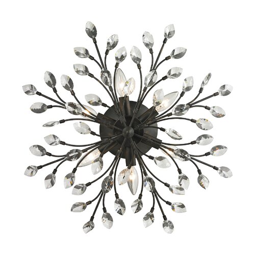 Crystal Branches 6 Light Semi Flush Mount by Elk Lighting