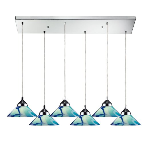 Refraction 6 Light Kitchen Island Pendant by Elk Lighting