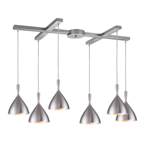 Spun Aluminum 6 Light Pendant by Elk Lighting