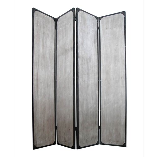 83 x 63 Industrial 4 Panel Room Divider by Screen Gems