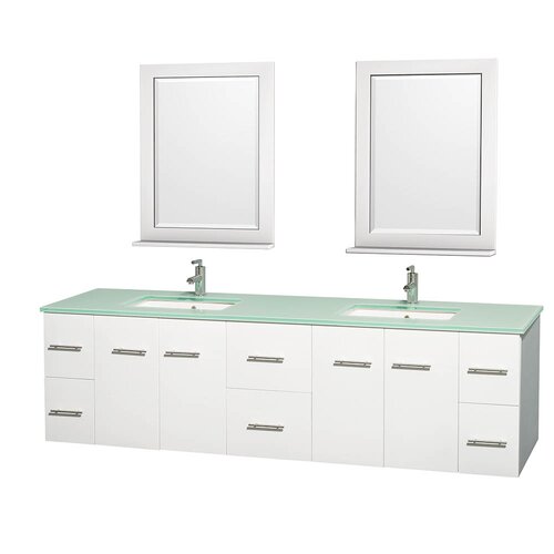 Wyndham Collection Centra 80quot; Double Bathroom Vanity Set With Mirror