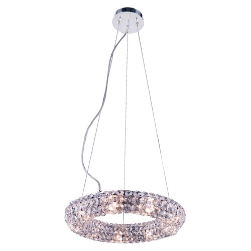 Halo 9 Light Crystal Pendant by Elegant Lighting