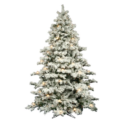 Vickerman Flocked Alaskan 9 White Artificial Christmas Tree with 900