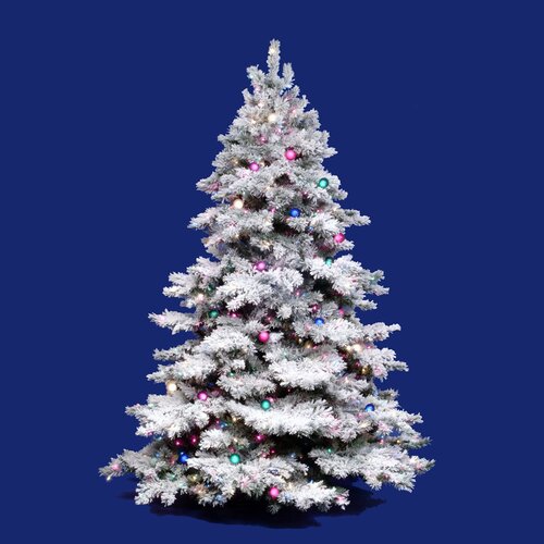 Vickerman Flocked Alaskan 6.5 White Artificial Christmas Tree with