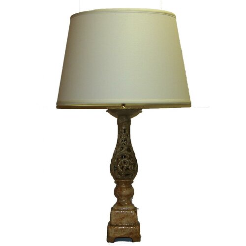 Burl Acanthus Column 38 H Table Lamp with Empire Shade by JB Hirsch