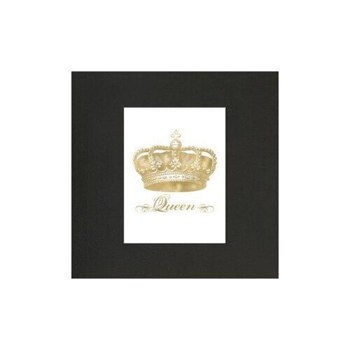 Americanflat Crown Queen Gold on White Painting Print on Wrapped