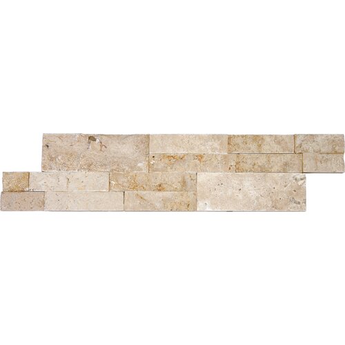 MS International Random Sized Travertine Splitface Tile in Roman Beige