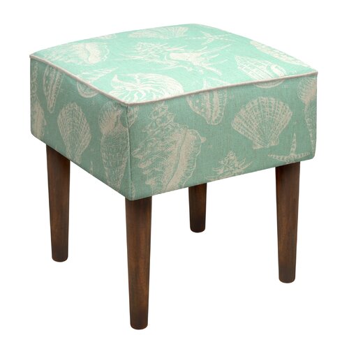 123 Creations Seashells Upholstered Vanity Stool