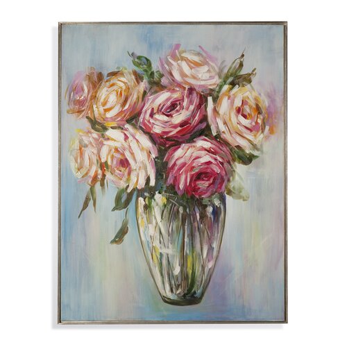 Hollywood Glam 'Rose Bouquet' Painting Print on Canvas | Wayfair