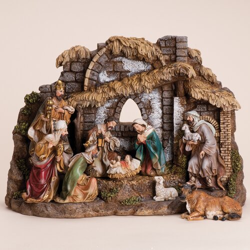 Joseph's Studio 10 Piece Nativity Set with Stable & Reviews | Wayfair