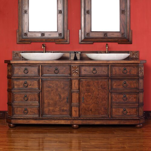 James Martin Furniture Regent 72 Double Bathroom Vanity with Wood Top