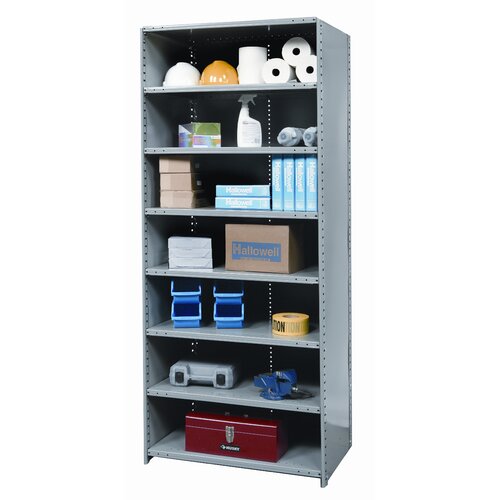 Hallowell Hi Tech Medium Duty Closed Type 87 H 8 Shelf Shelving Unit