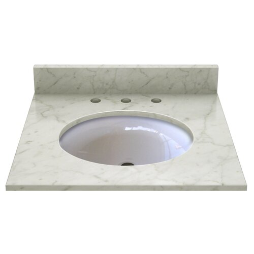 Sagehill Designs 25 Vanity Top in Carrera White Marble