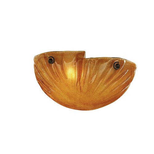 One Light Wall Sconce with Umber Glass Shade with Umber Shade in