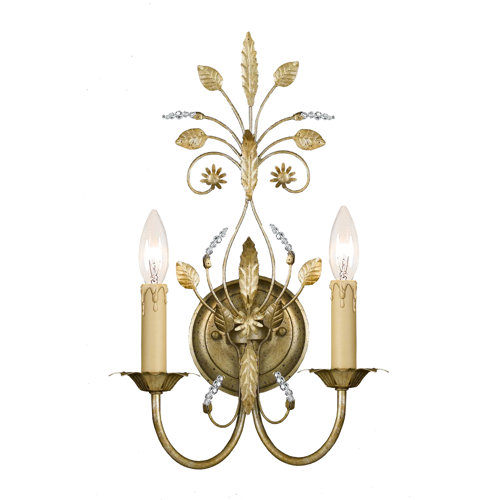 Primrose 2 Light Crystal Candle Wall Sconce Wayfair
