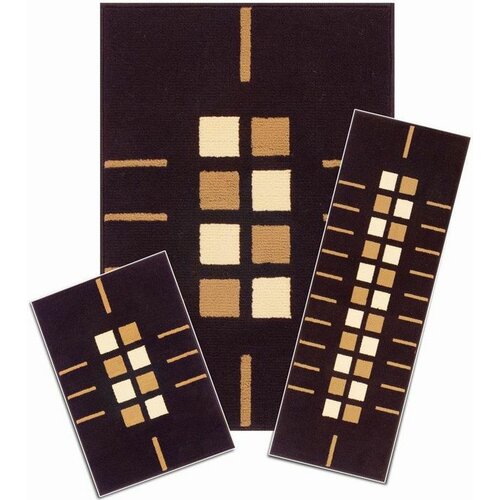 Achim Importing Co Capri 3 Piece Soho Brown Area Rug Set