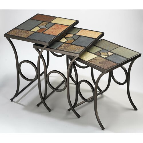 Hillsdale Furniture Pompei Slate 3 Piece Nesting Tables