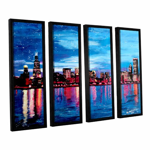 ArtWall Chicago Skyline At Dusk by Marcus/Martina Bleichner 4 Piece