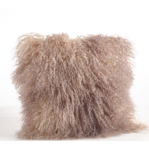 Saro Mongolian Lamb Fur Wool Throw Pillow & Reviews Wayfair