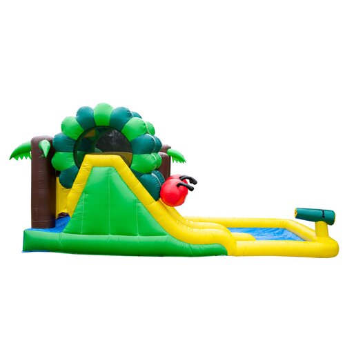 JumpOrange Caterpillar Mud Park Wet/Dry Combo Bounce House