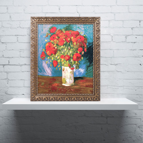 Trademark Fine Art Poppies by Vincent van Gogh Framed Painting Print