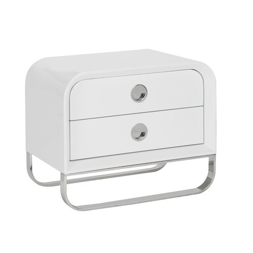 Liquido 2 Drawer Nightstand by Whiteline Imports