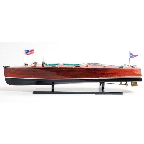 Old Modern Handicrafts Chris Craft Triple Cockpit Painted Model Boat