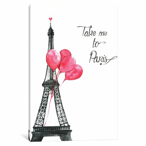 Take Me To Paris by Rongrong DeVoe Painting Print on Wrapped Canvas by