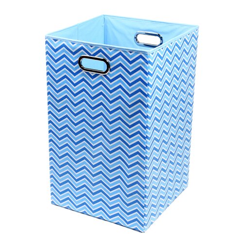 Modern Littles Sky Zig Zag Folding Laundry Basket