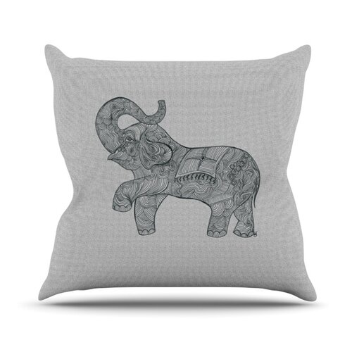 KESS InHouse Elephant Outdoor Throw Pillow