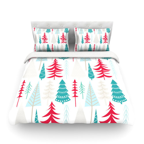 Happy Forest Light Cotton Duvet Cover by KESS InHouse